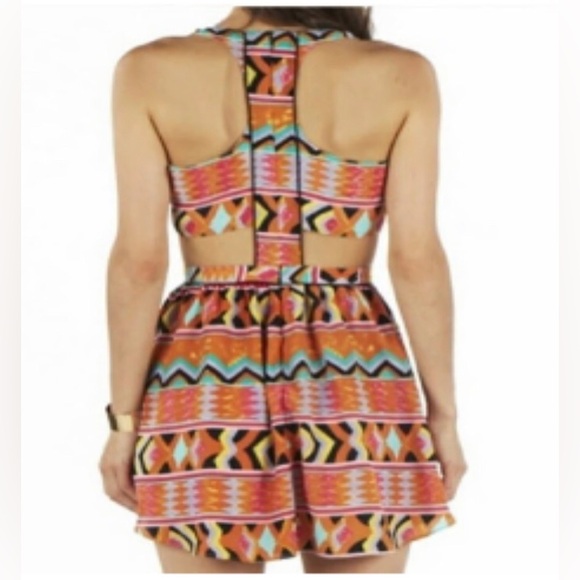 Colorful Geometric Patterned Women's Dress - Picture 2 of 8